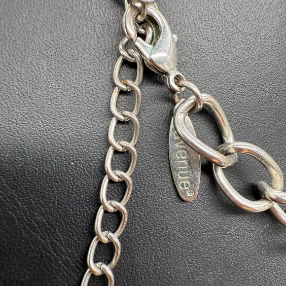 Avenue Silver-Tone Square Link Necklace 19-22" Adjustable Chain - Picture 5 of 5